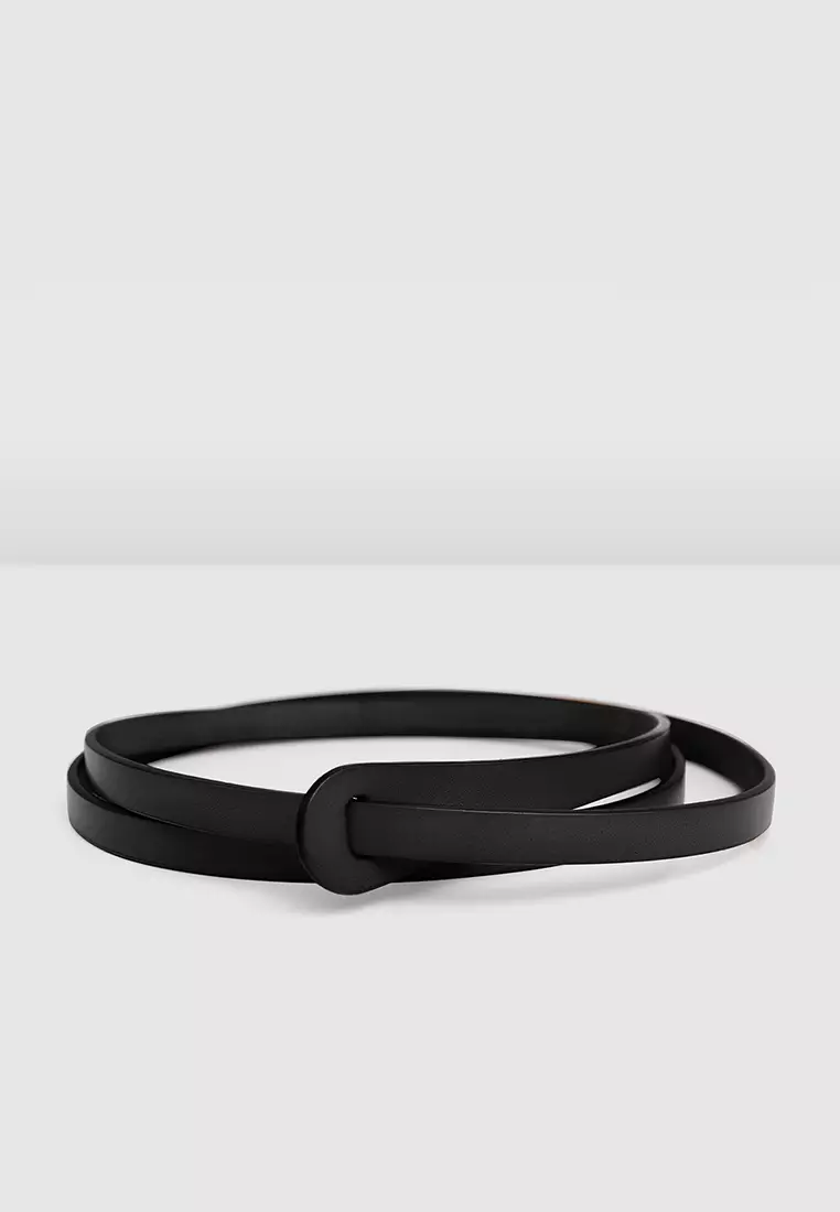 Tie The Knot Leather Belt - Black