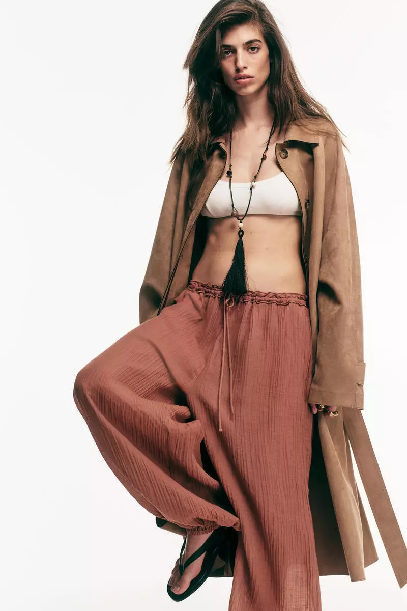 Balloon drawstring trousers