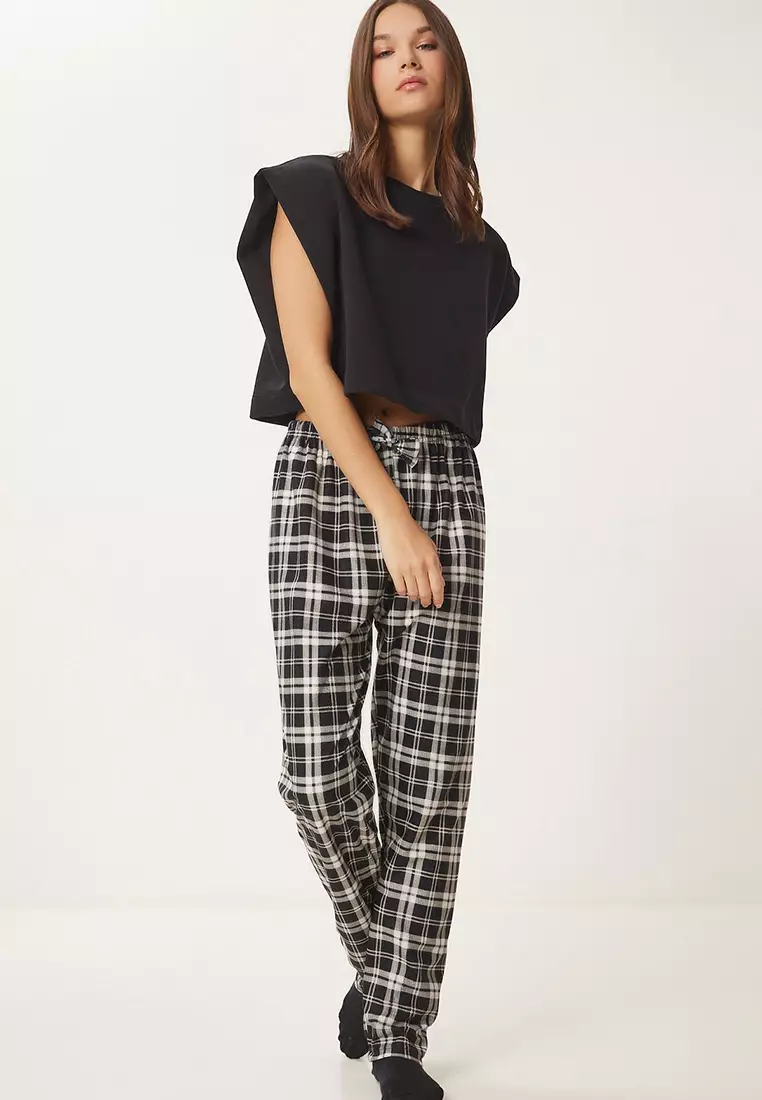 Patterned Soft Texture Knitted Pajama Bottoms