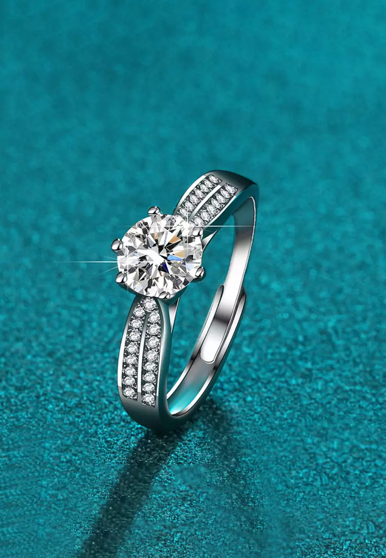Cincin Wanita Aksesoris Berlian 2 Karat Sertifikat GRA Tunangan Perhiasan Original Rings
