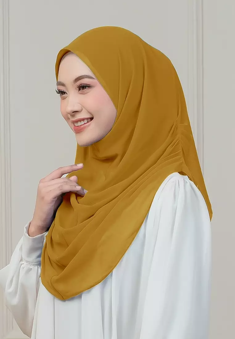 HIJAB INSTAN AURORA - DEEP MUSTARD