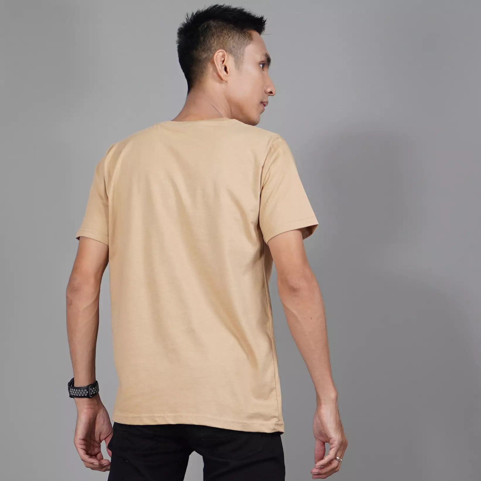  Kaos Polos Lengan Pendek Pria TShirt Cotton - Latte