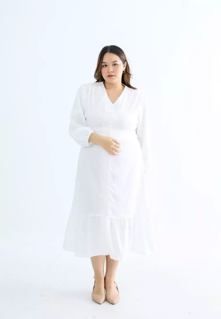 Plus Size Dress Magica Broken White
