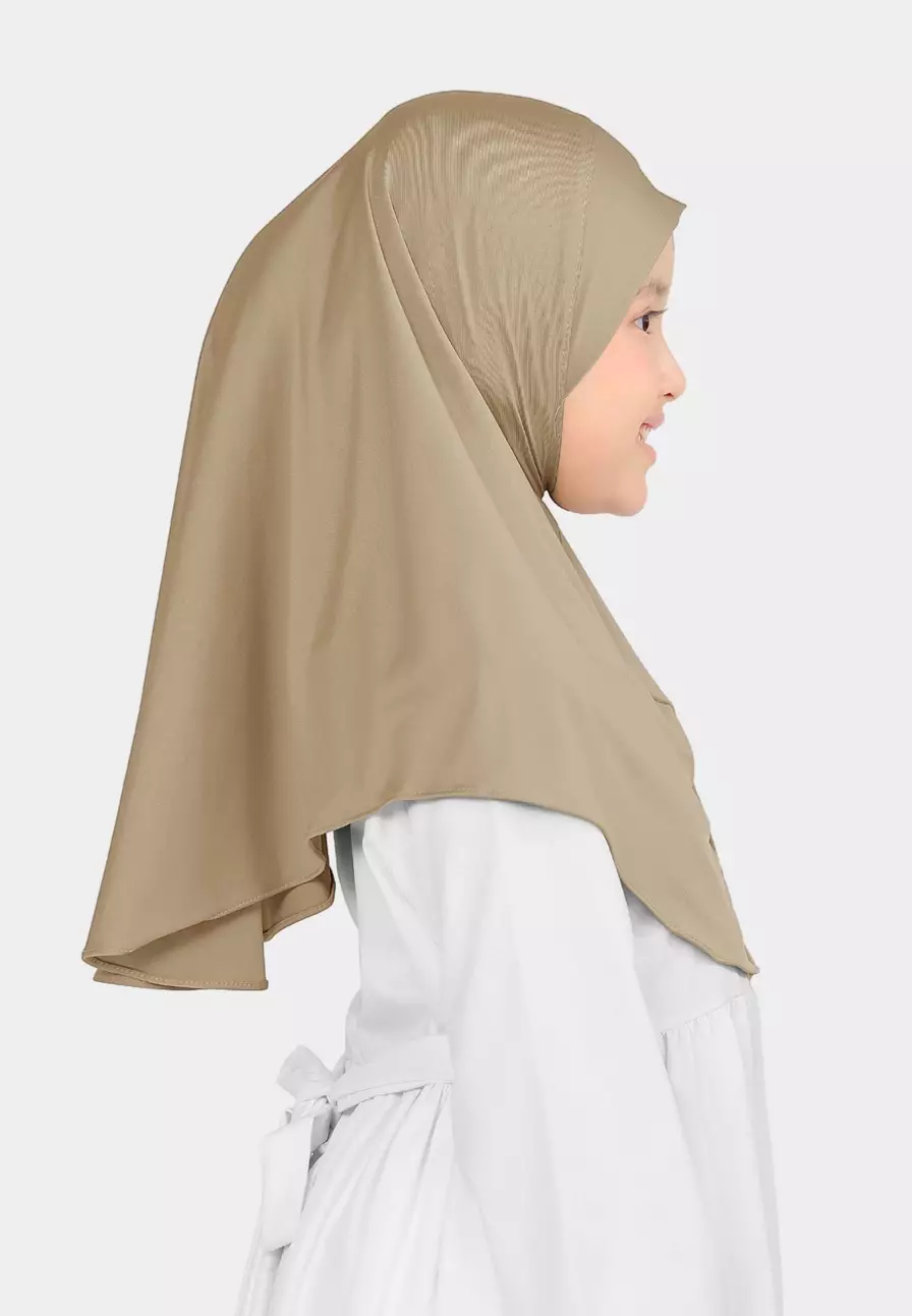 Cotton Bee - Atiyah Bergo Anak | Hijab Instan Anak - Chai Tea - S