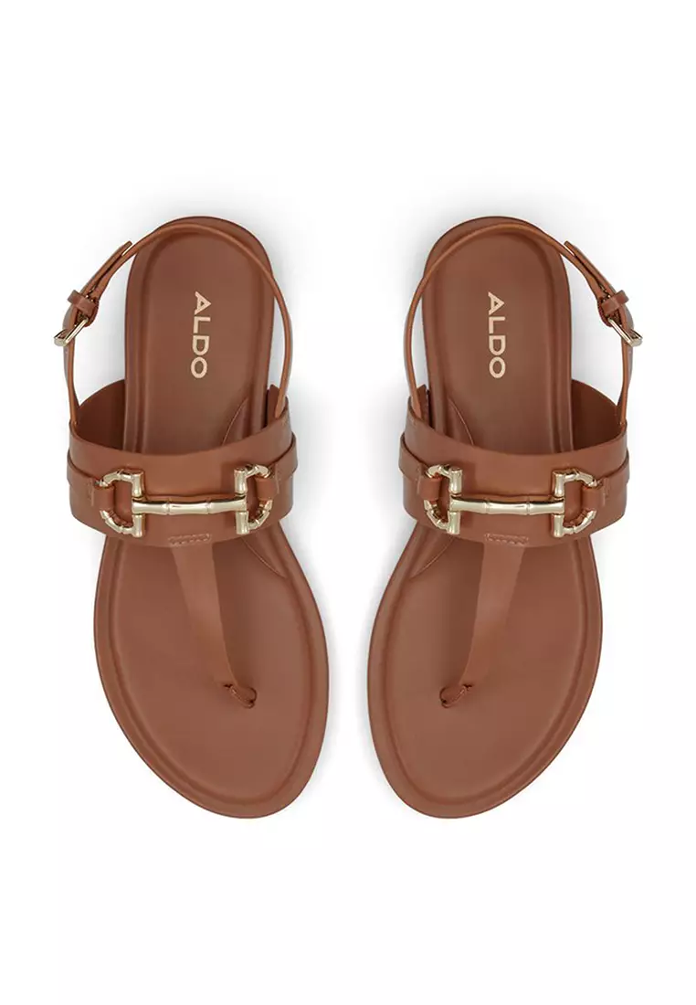 Aldo tan flat sandals shop