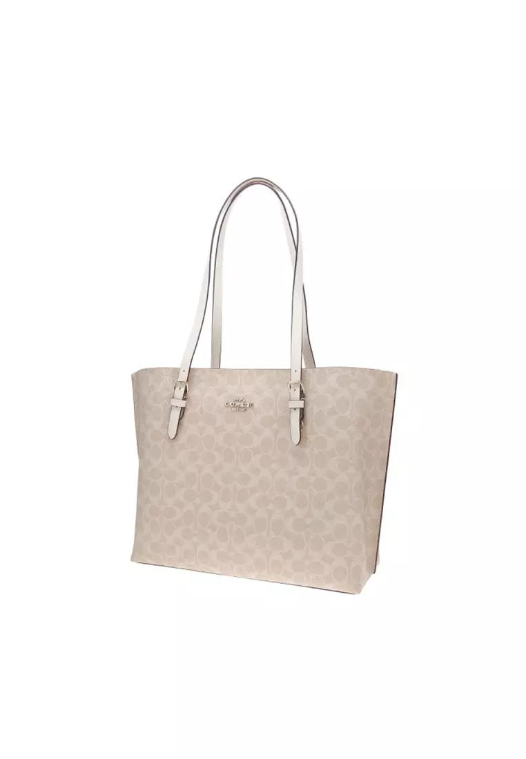 Mollie 女士手提包沙黃色配粉筆白色CV967