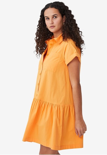 Cotton On orange Scout Mini Shirt Dress 9B131AA4A5A502GS_1