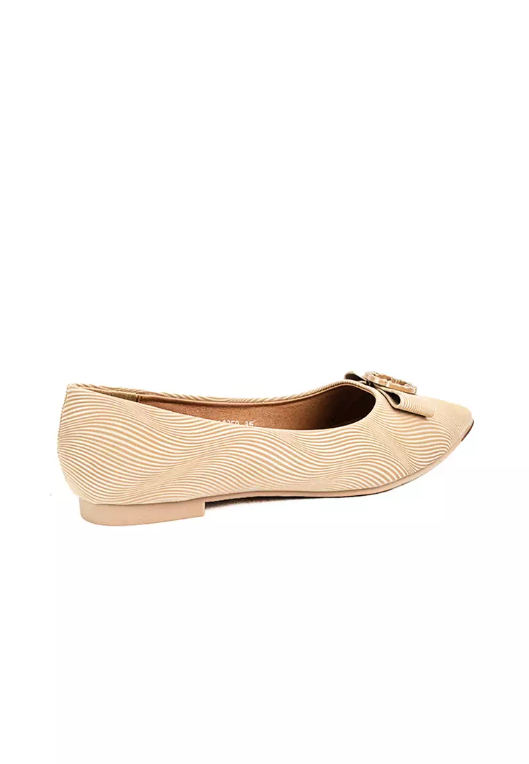 Women's Ballet Flats Shoes LX 26259 Beige C49