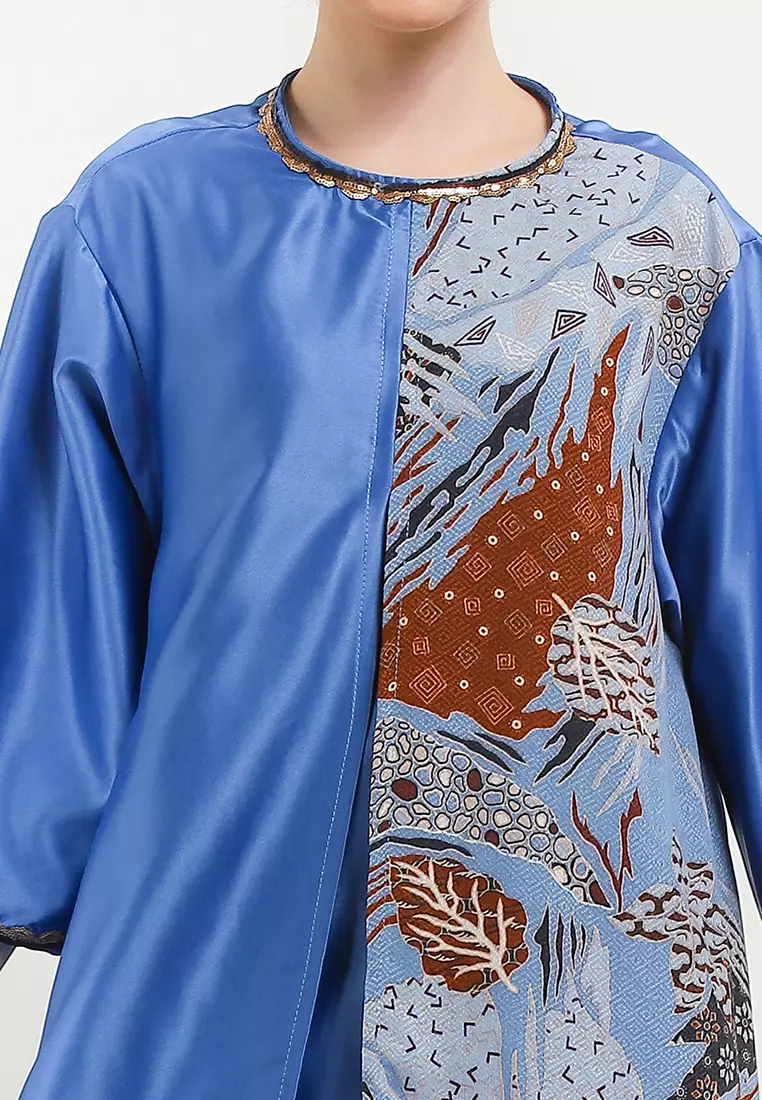 Abaya Asimetris Batik Doby