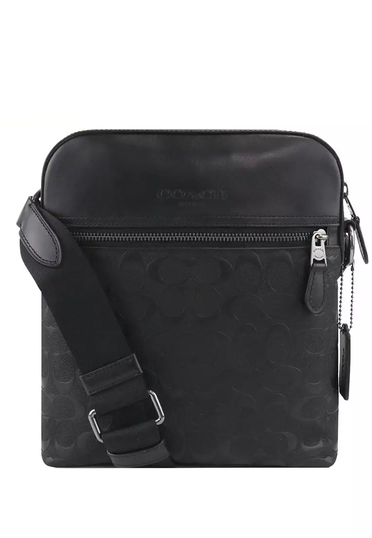 Buy Coach Coach Houston Flight Bag In Signature Leather - Black Online ...