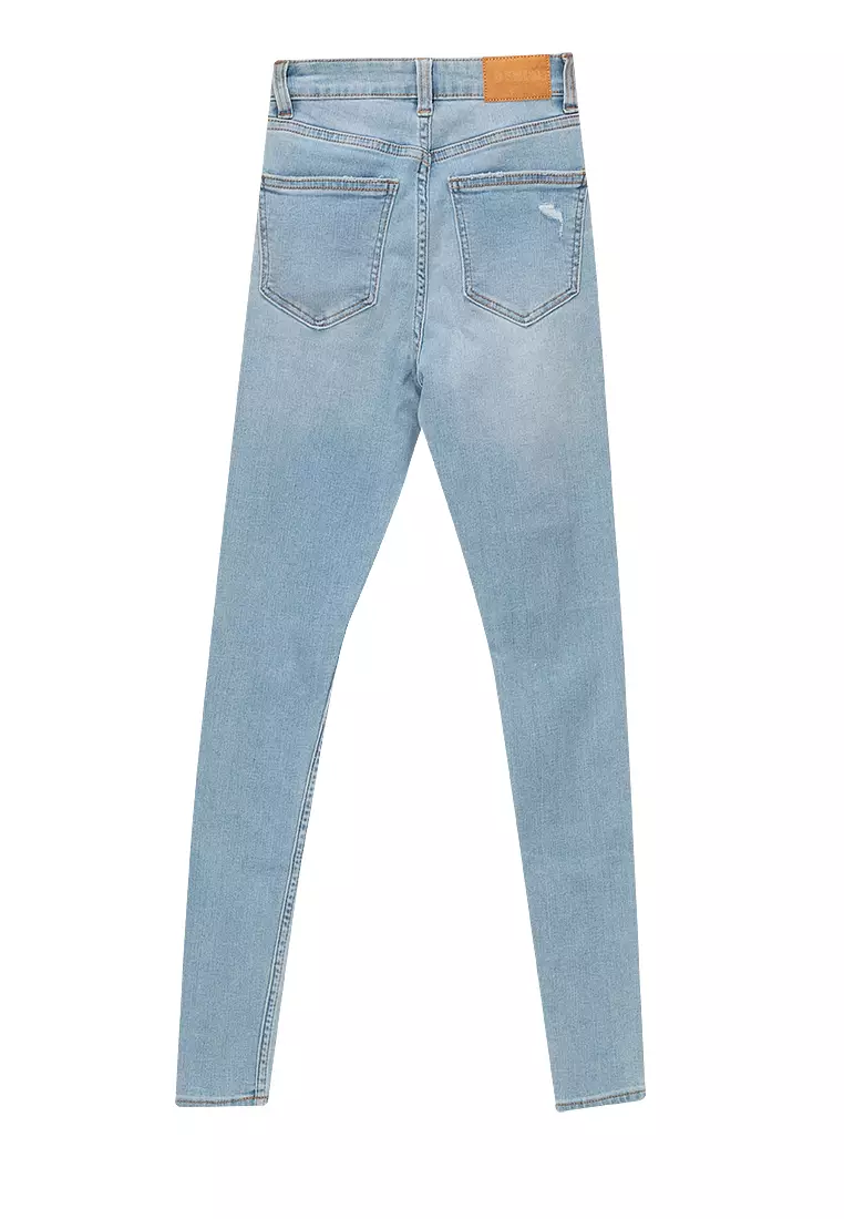 Bershka Super High Waist Ripped Skinny Jeans 2025 Buy Bershka