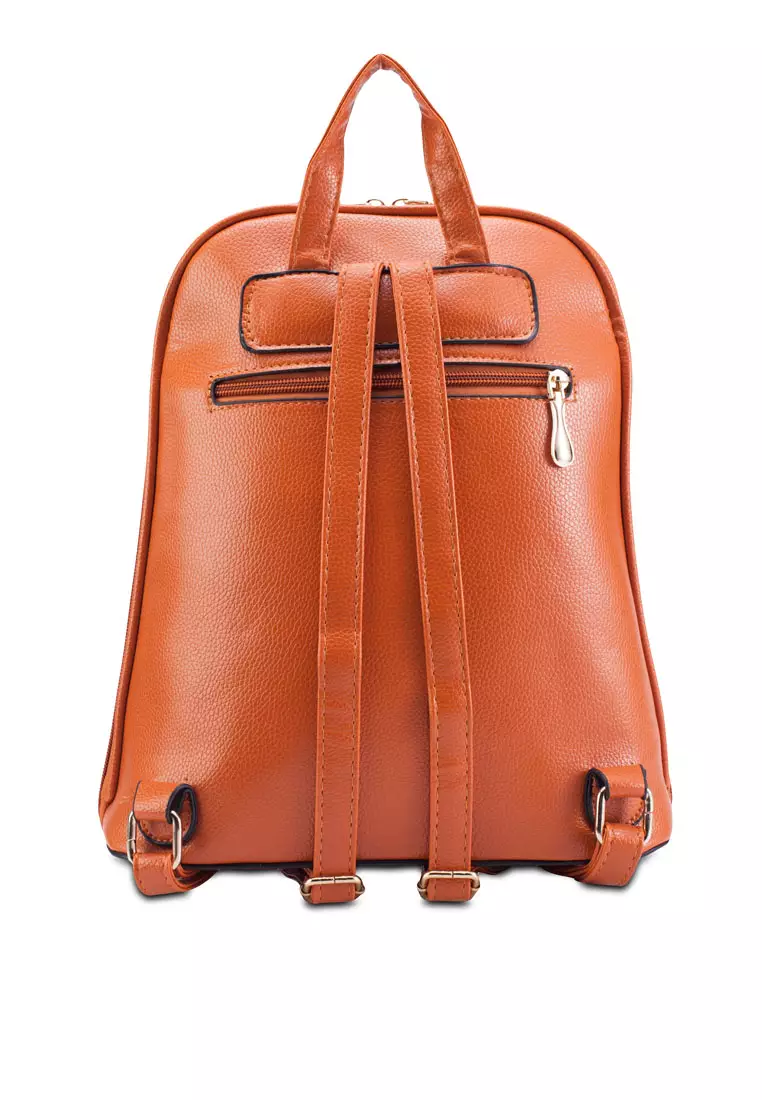 Buy Bagstation Bagstationz Pebbled Texture Backpack With Metal Lock