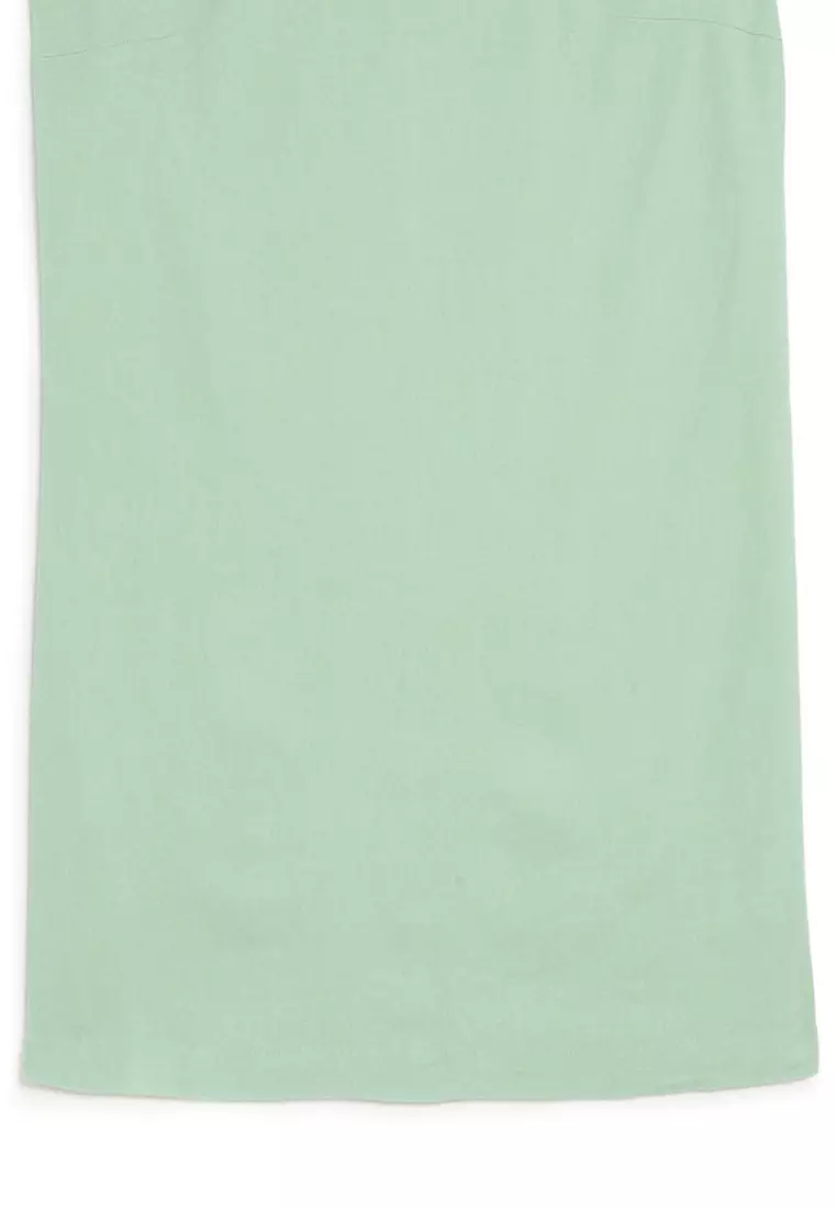 Linen Rich Knee Length Shift Dress