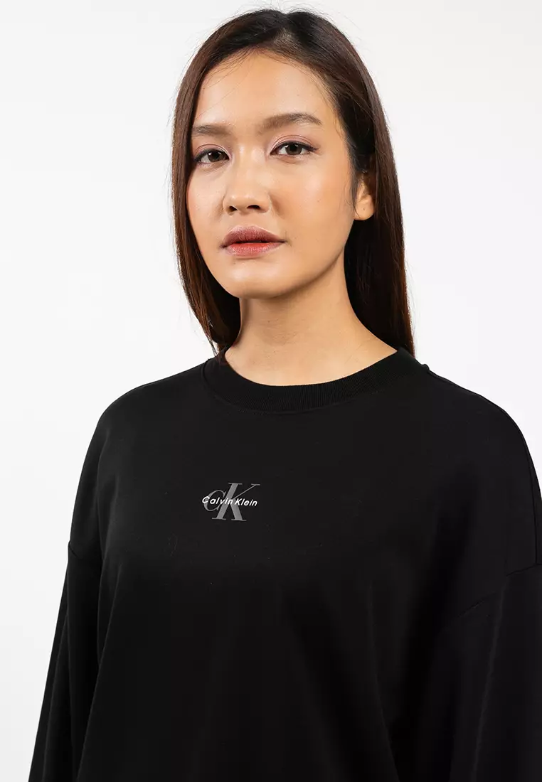 長袖 Monologo 寬鬆圓領重磅T恤 - Calvin Klein Jeans