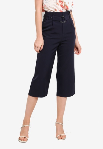 Buy Hopeshow 3 4 Loose Fit Straight Pants With O Ring Belt 21 Online Zalora Philippines