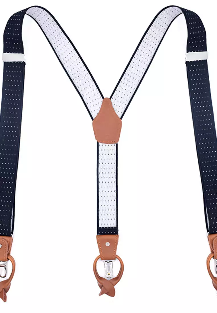 Men's Adjustable Elastic 6 Clips Suspenders