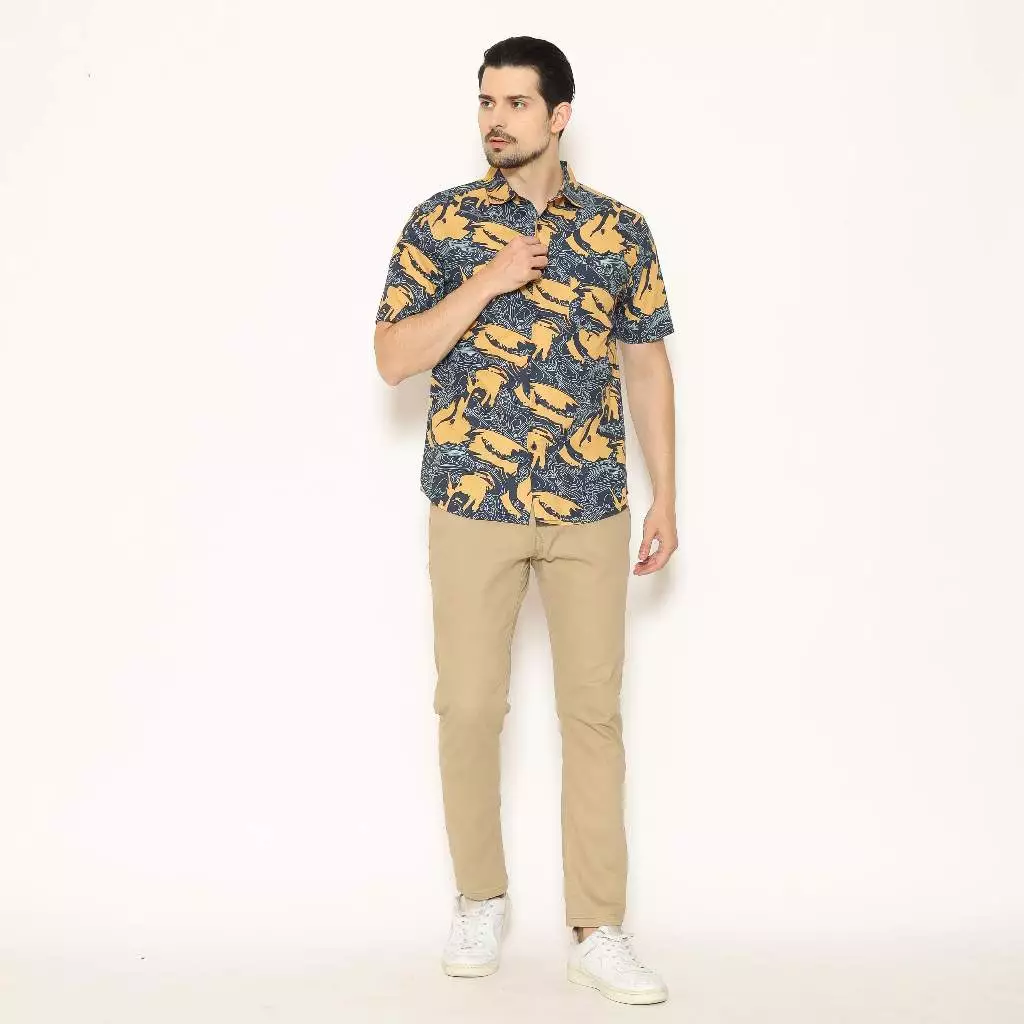 AMK Kemeja Pria Lengan Pendek SHP Basel S/S Blue