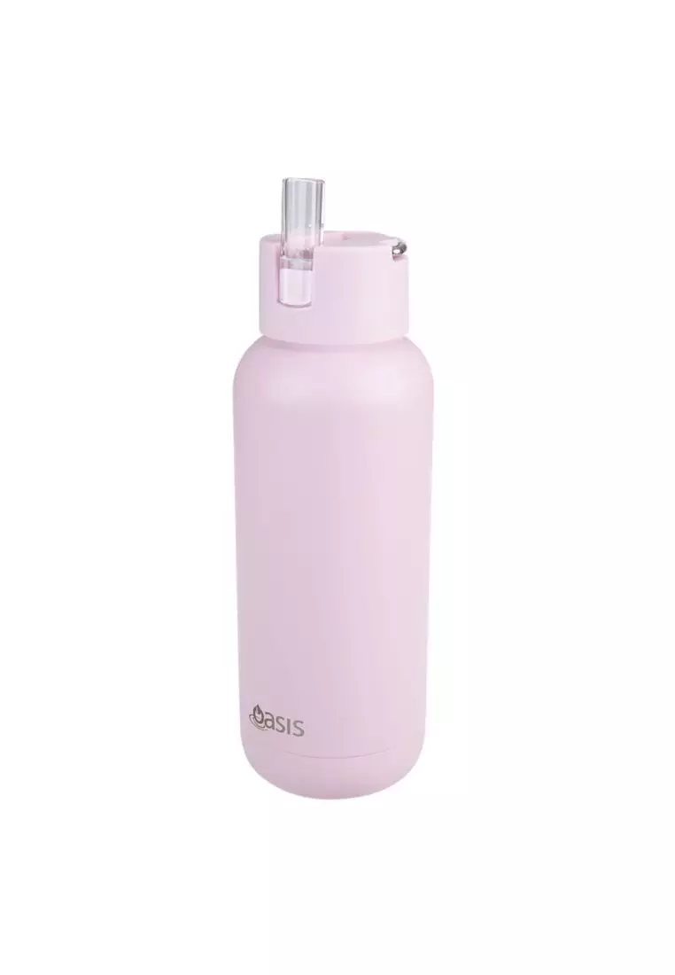 Oasis Stainless Steel Insulated Ceramic Moda Bottle 1L - Pink Lemonade