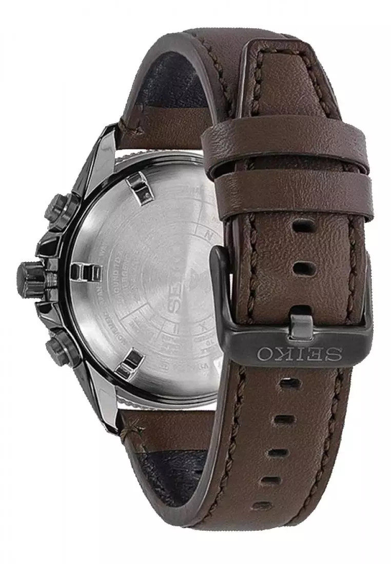 Jam Tangan Pria Seiko Prospex Land Original Garansi Resmi SSC739P1 SSC739 Strap Brown Leather Green Dial Chronograph Solar 200M
