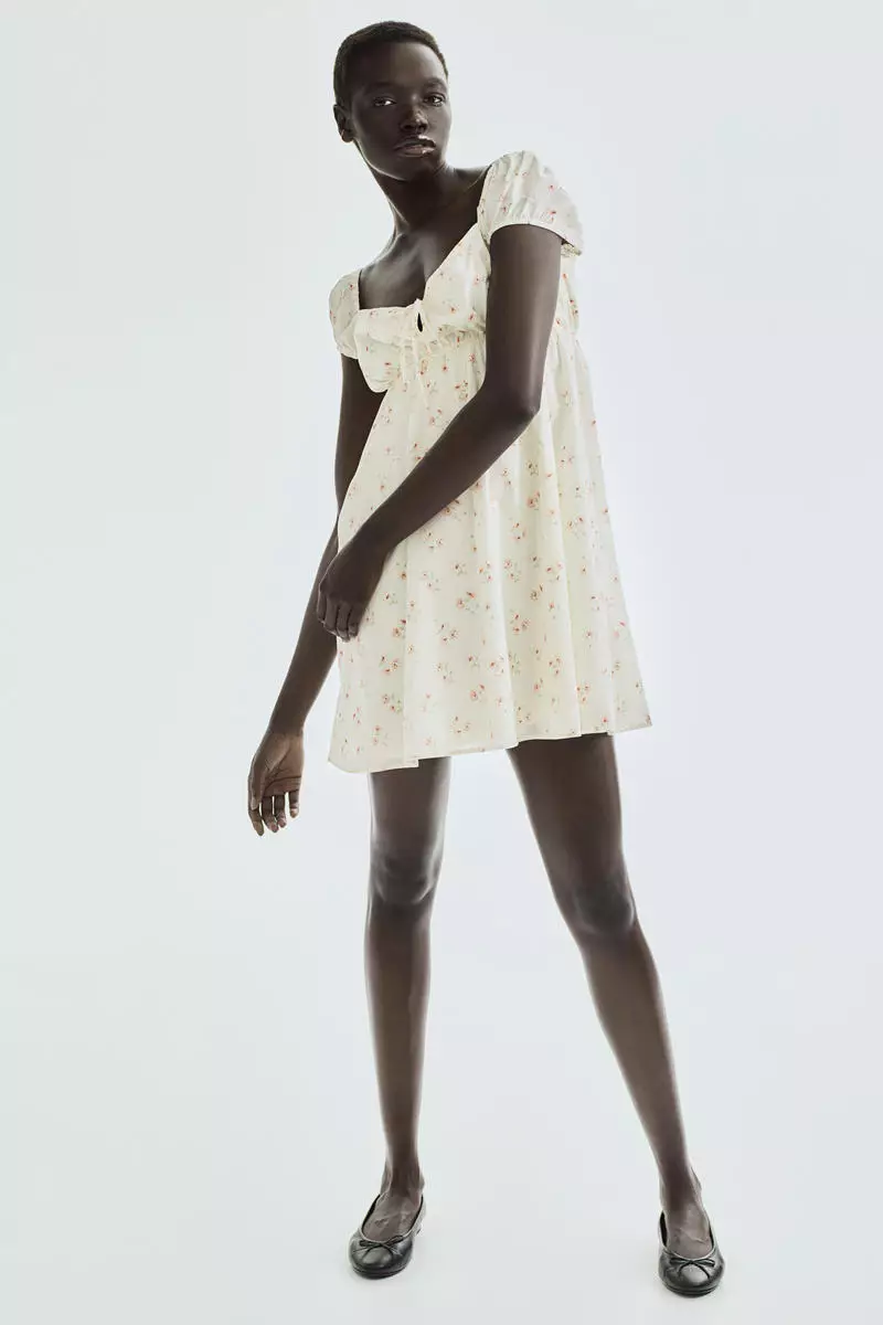 Buy H&M Drawstring-detail flared-skirt dress 2025 Online ZALORA