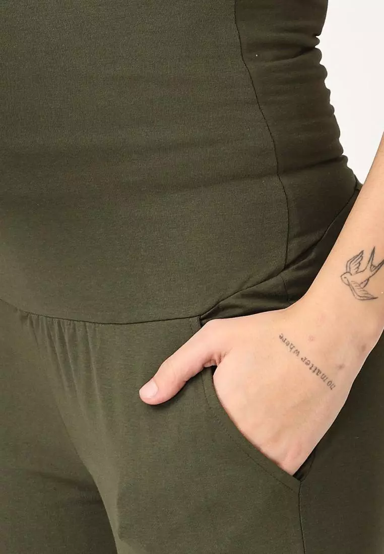 Comfy Maternity Joggers Olive