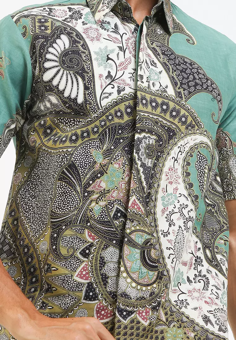 Cleopatra Kemeja Batik Premium Pria Casual Modern Lengan Pendek