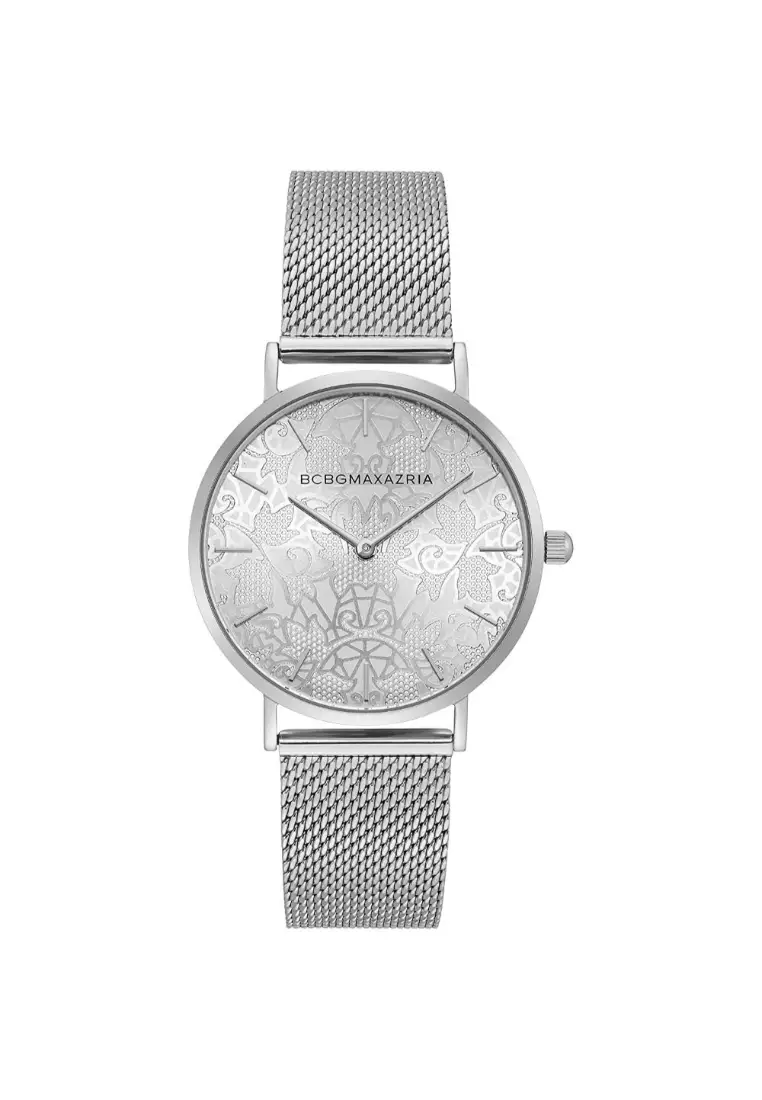 BCBGMAXAZRIA BG50696006 Silver Stainless Steel Milanese Watch