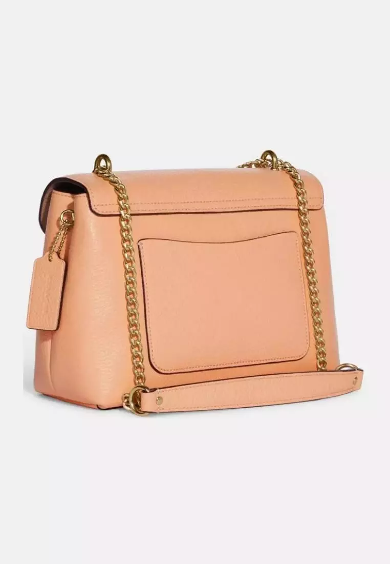 Coach Tammie Shoulder Bag With Floral Whipstitch Faded Blush Multi