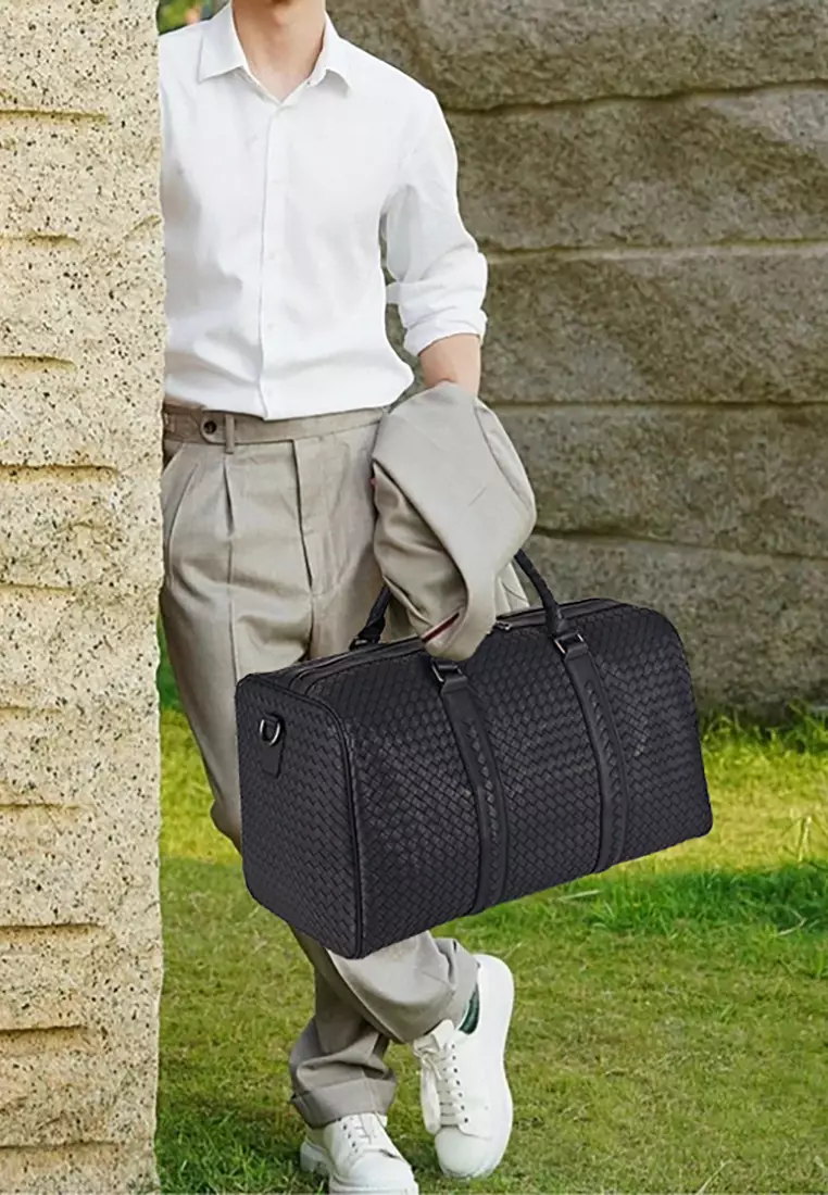 Mens leather carry on duffel bags sale