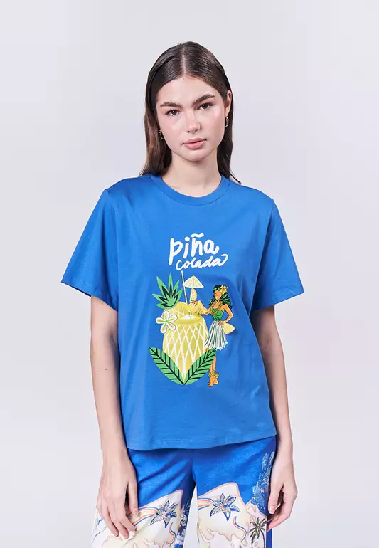 Summer Tees 2025 Piña Short Sleeve Shirt Top