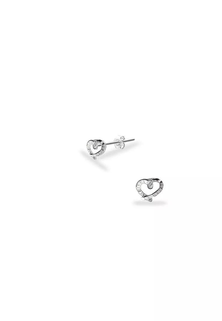 925 Sterling Silver Love Earrings SS173 Plated White Gold