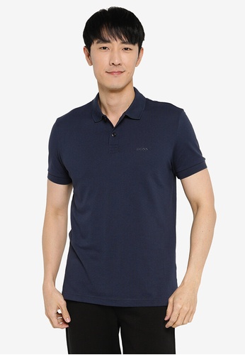 BOSS navy Regular-fit Polo Shirt In Cotton B99BFAA9988CDBGS_1