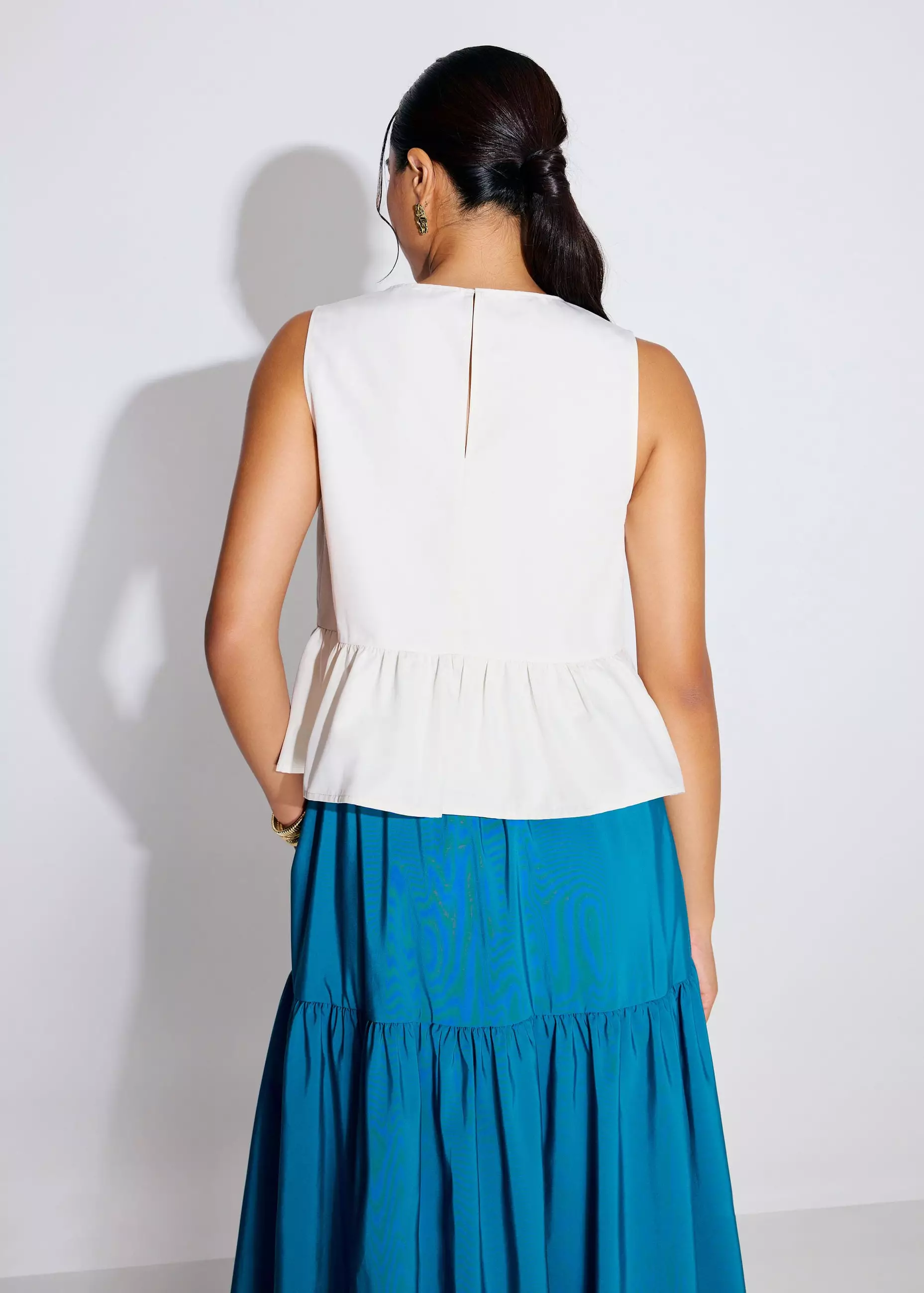 Atasan Wanita - Taffeta Peplum Shell Top