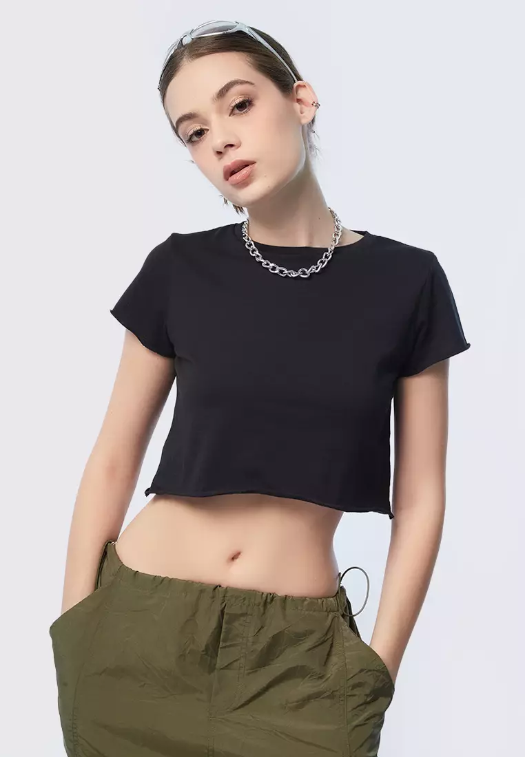 Basic Short Sleeve Crop T-shirt