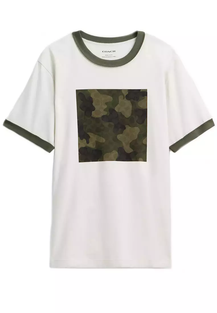Camo T Shirt In Organic Cotton in Off White CW770