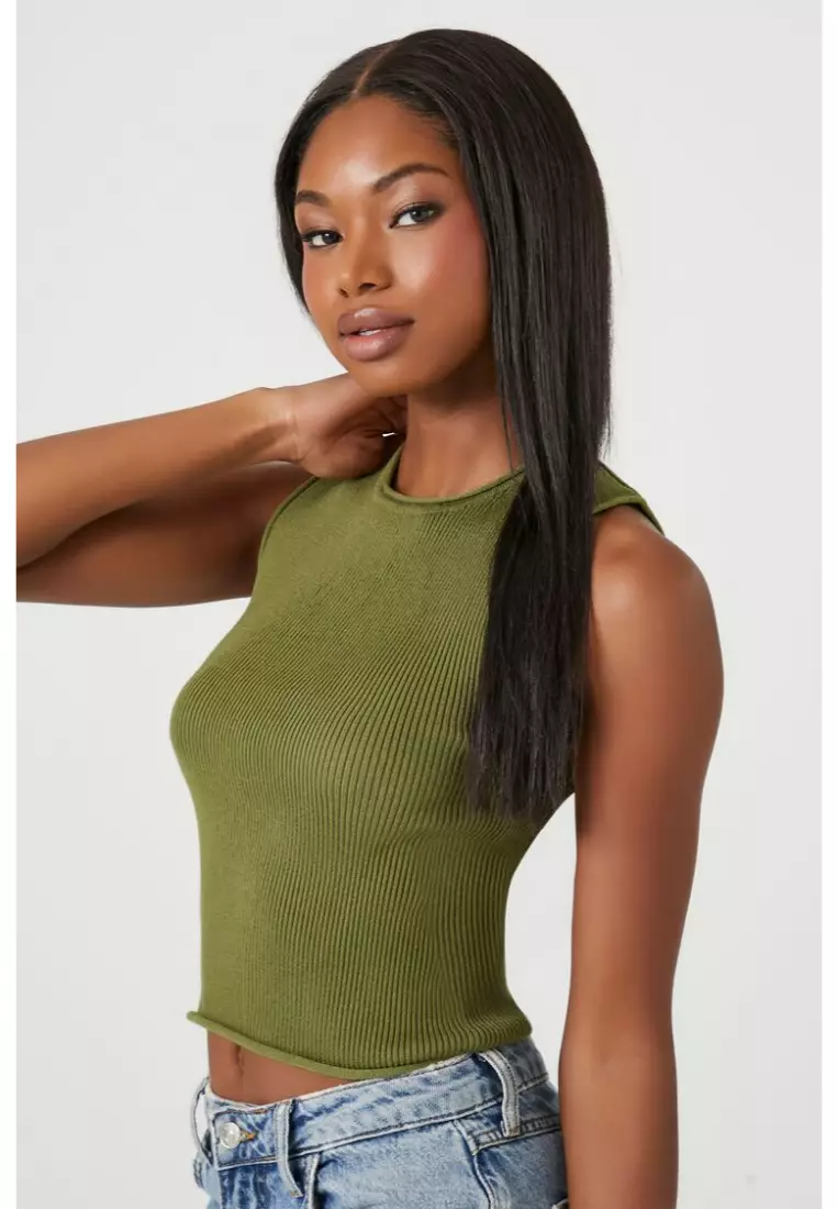 Buy FOREVER 21 Cropped Sweater-Knit Tank Top 2024 Online