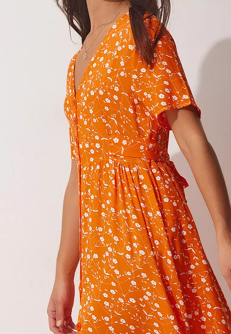 Floral Summer Dress with Buttons