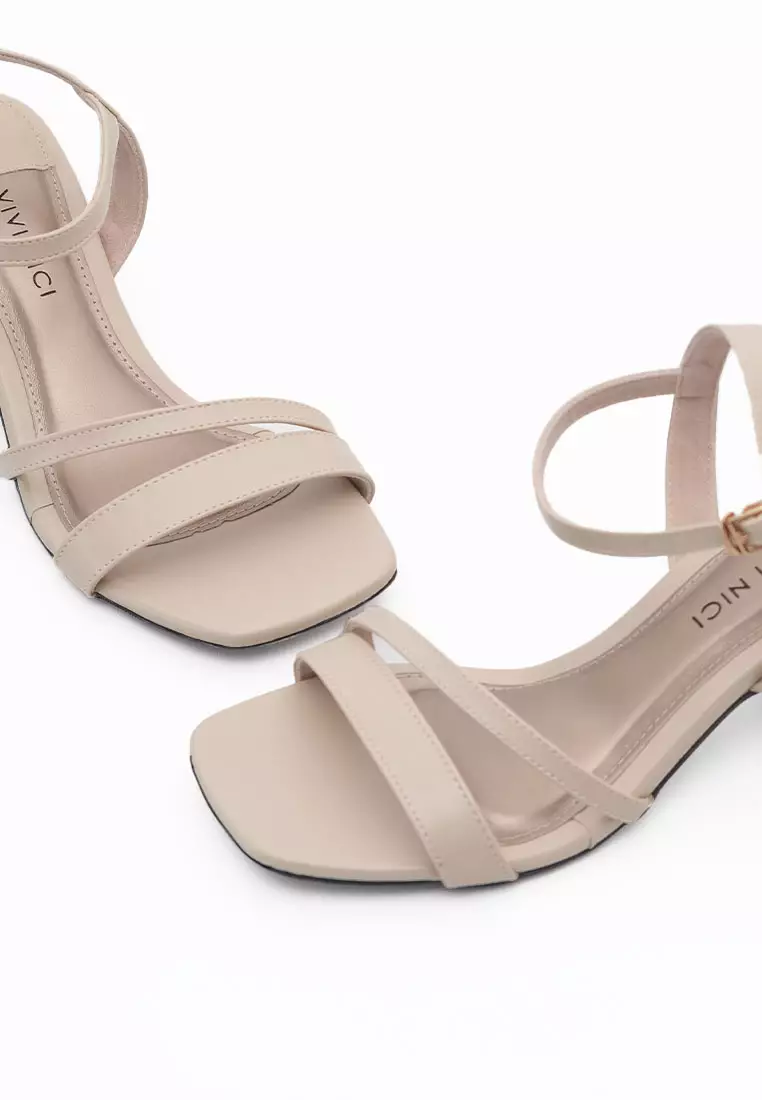 VIVI NICI - Gabriella Sepatu Sandal Wanita Hak 5 cm Cream