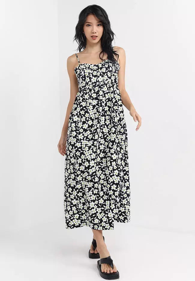 Topshop floral 2025 corset midi dress