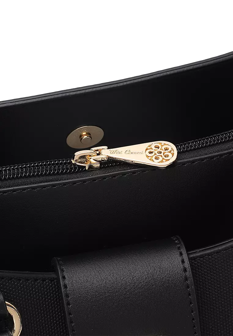 Women's Top Handle Bag / Sling Bag / Crossbody Bag - Black