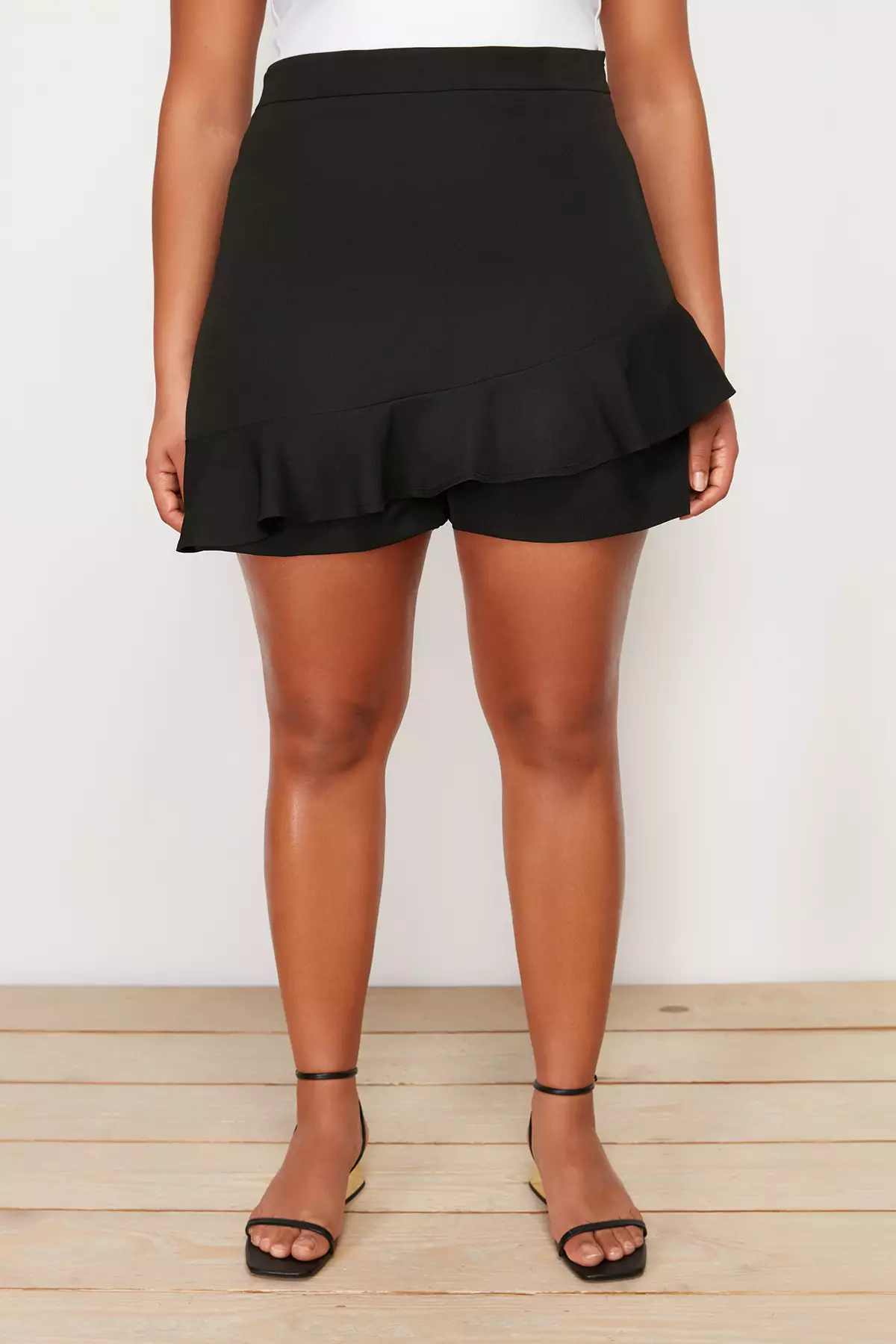 Plus Size High Waist Skort
