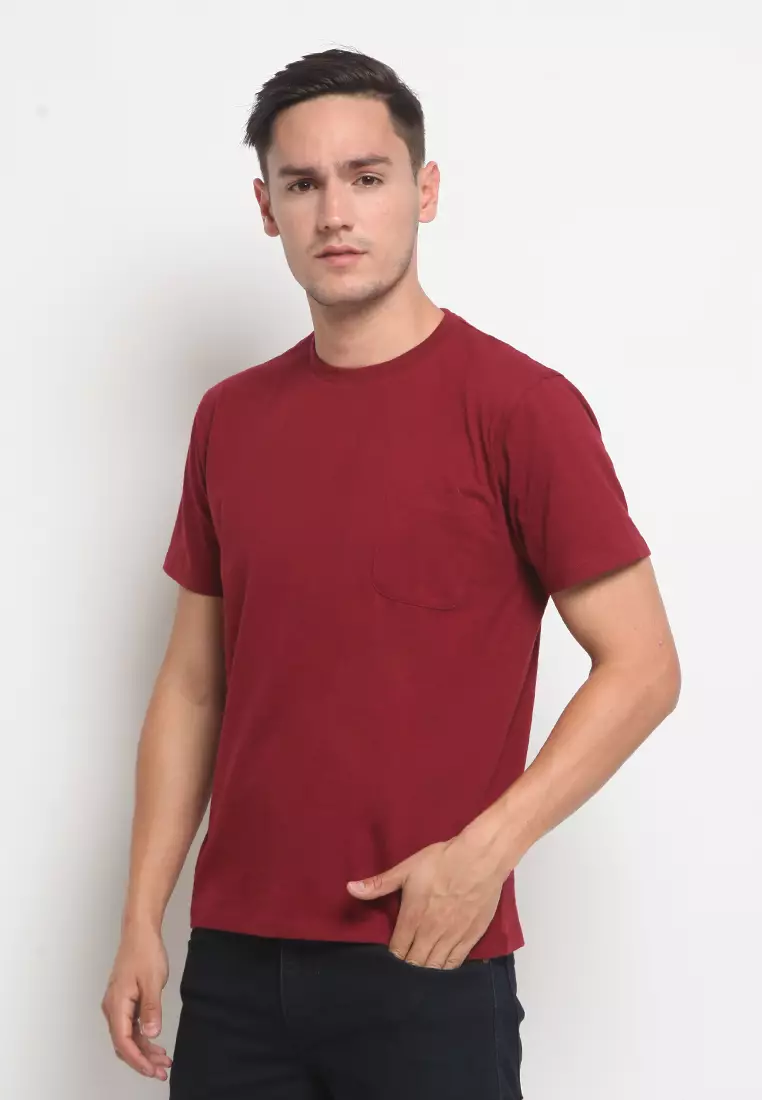 LARUSSO T-Shirt Premium Pocket Tee - Maroon