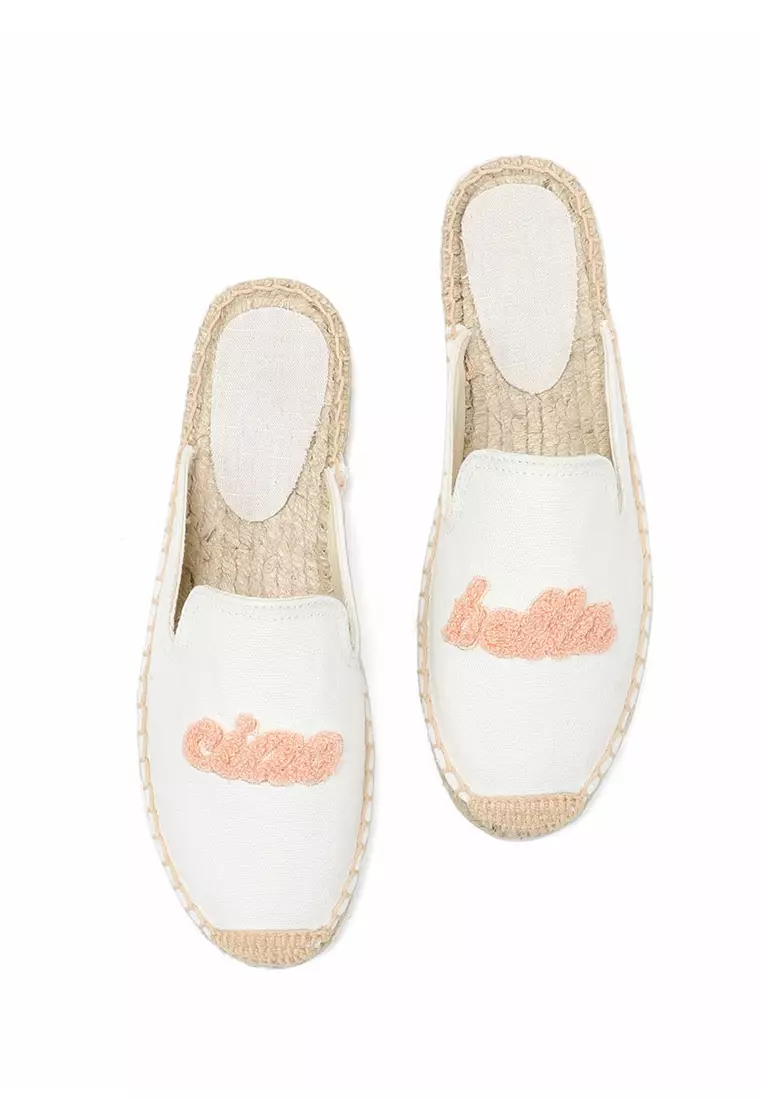 Embroidered Linen Mules HB013