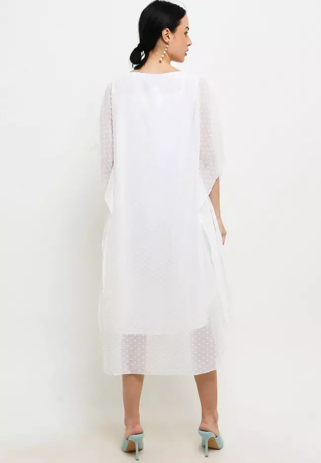 3D Lace Detail Swiss Dot Kaftan