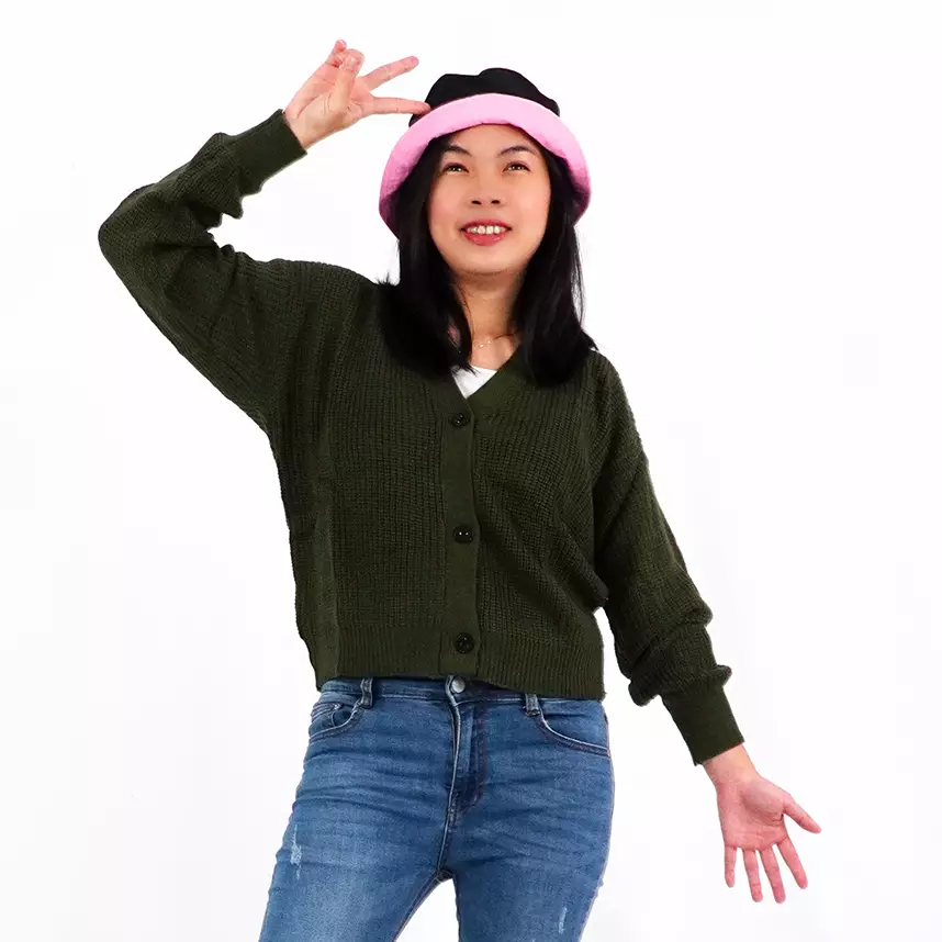 OKECHUKU Dinda Cardigan Crop Cardi Crop Cardigan Wanita Lilac Kardigan Korean Style