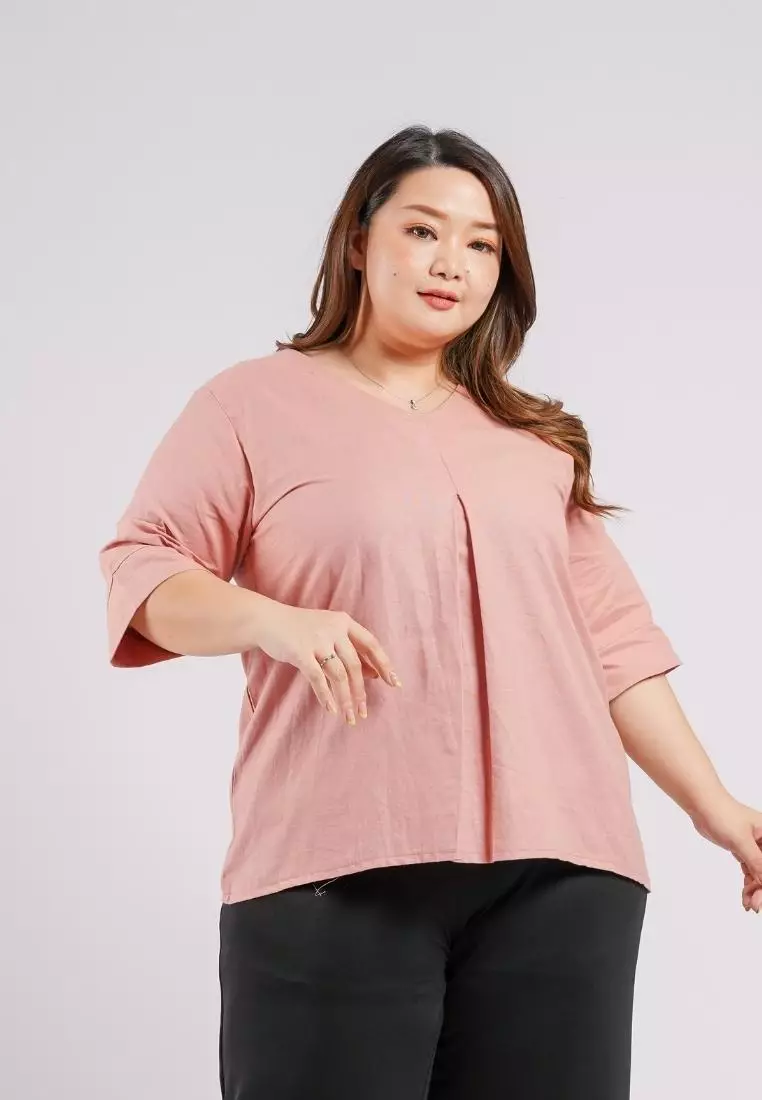 Plus Size Blouse Cheryl Baby Peach