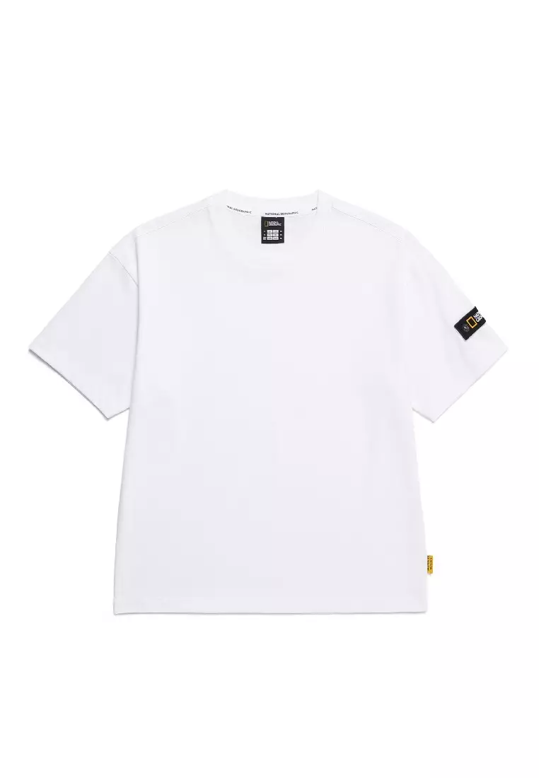 男女同款徽章半寬鬆短袖T恤