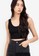 ZALORA BASICS black Denim Panelled Crop Top 7B96AAACA3F2C5GS_3