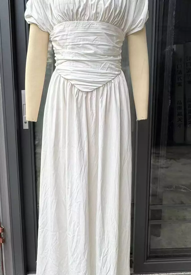 2025 French-style pure desire fitted waist short-sleeved dress CA25091424W