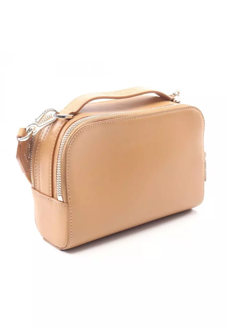 Pre-Loved LOEWE crossbody camera bag mini 2WAY Handbag leather beige